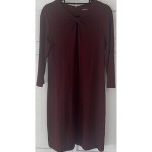 J. McLaughlin Isabel Knot Front Wine Knit Dress Size Large